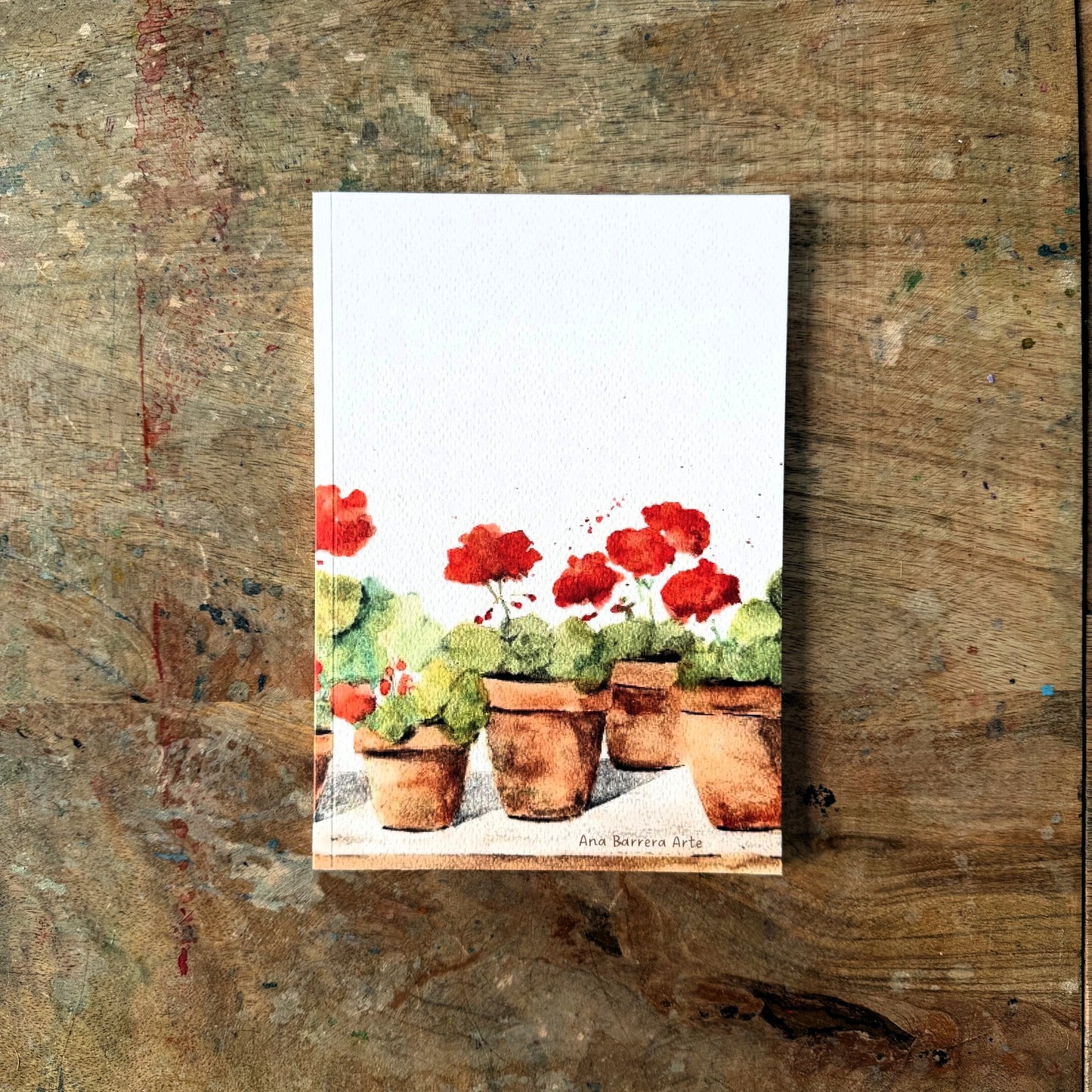 Cuadernos Los Geranios diseños en acuarela
