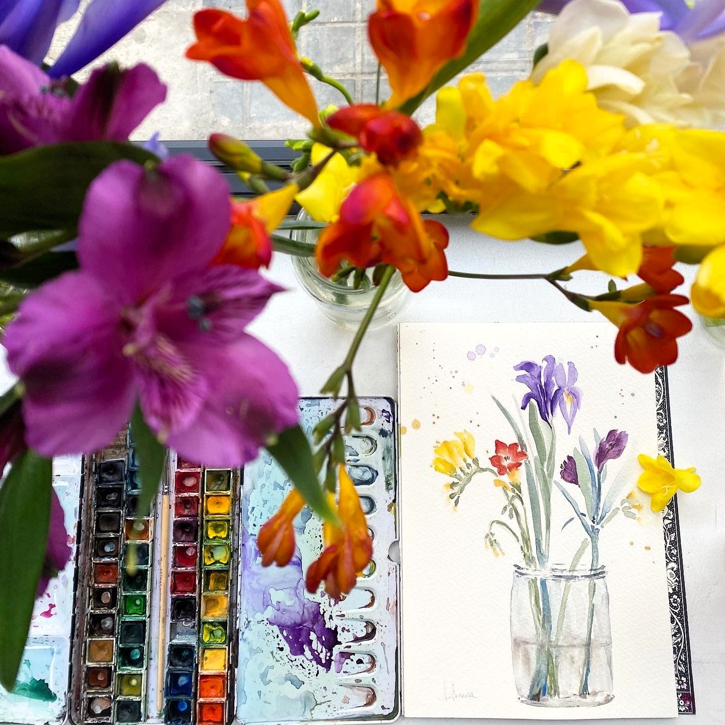 Acuarela original Primavera I dos mil veinticuatro