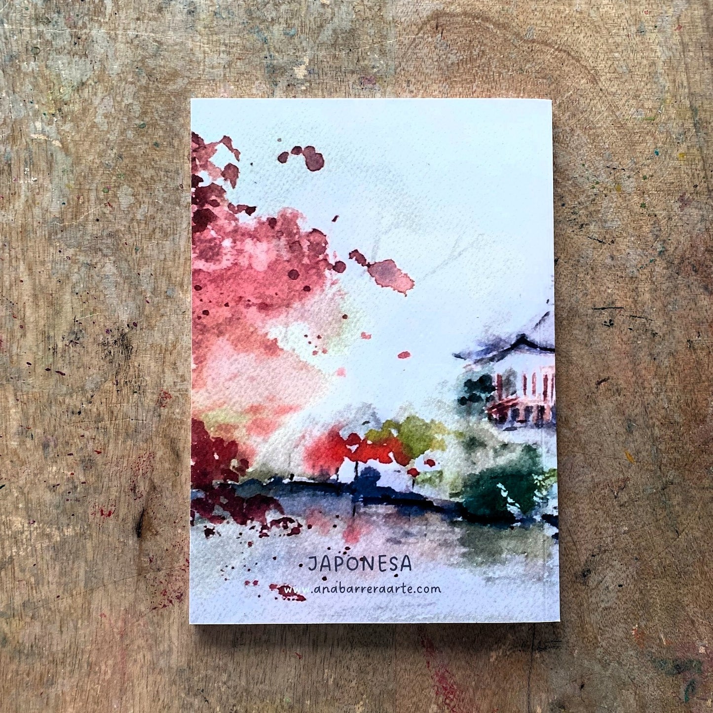 Cuaderno con diseño a la acuarela Japonesa