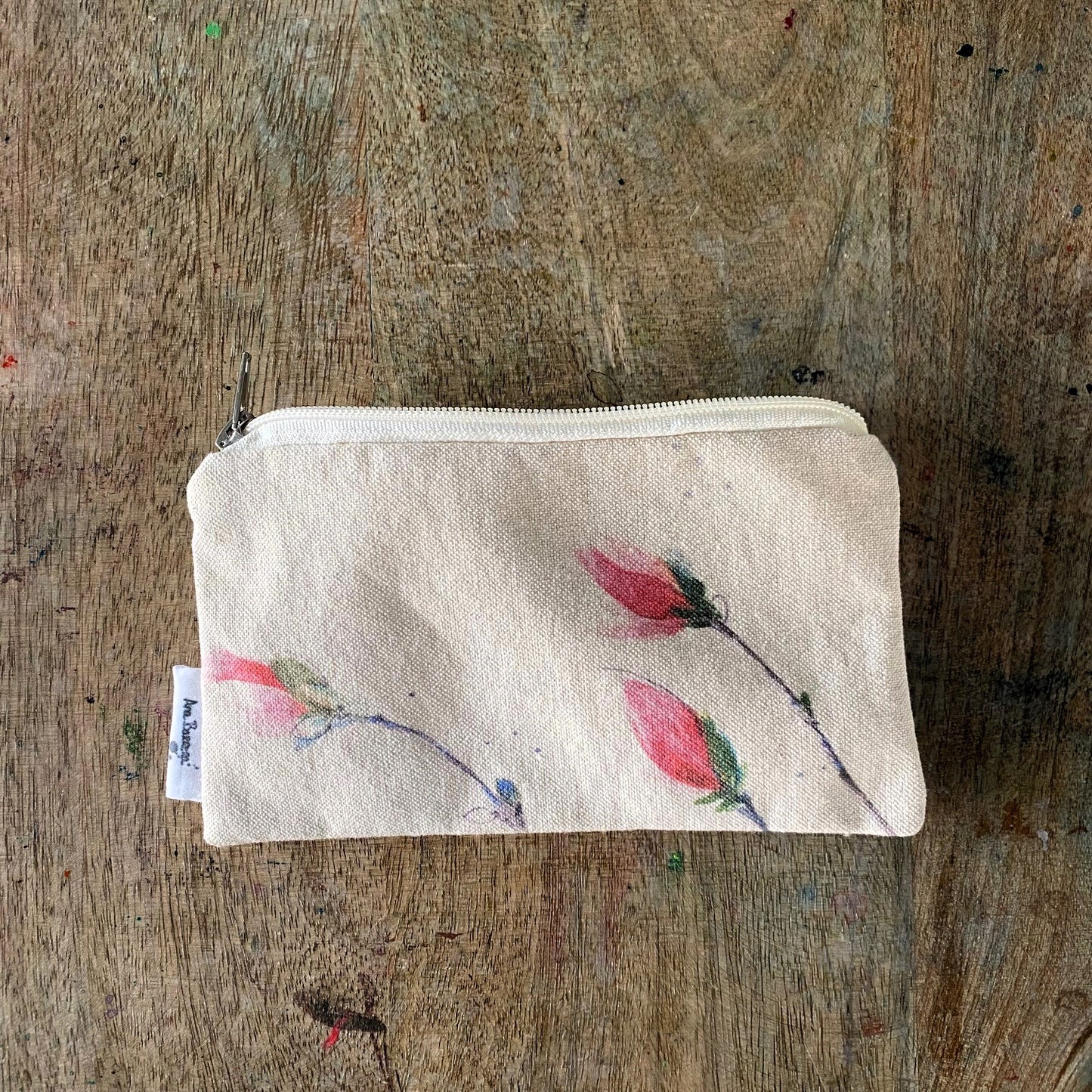 Estuche de tela de algodón con diseño a la acuarela Flor del magnolio