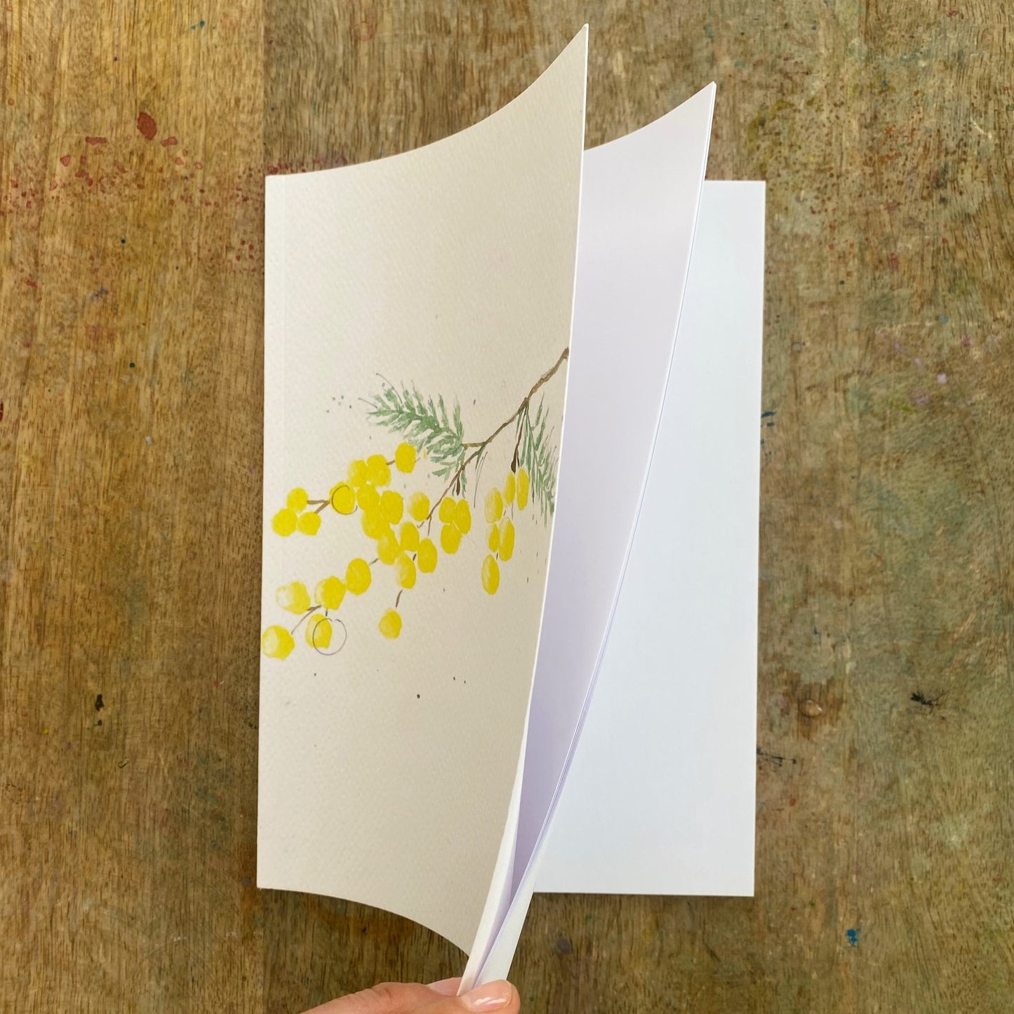 Cuaderno con diseño a la acuarela Flor de la mimosa