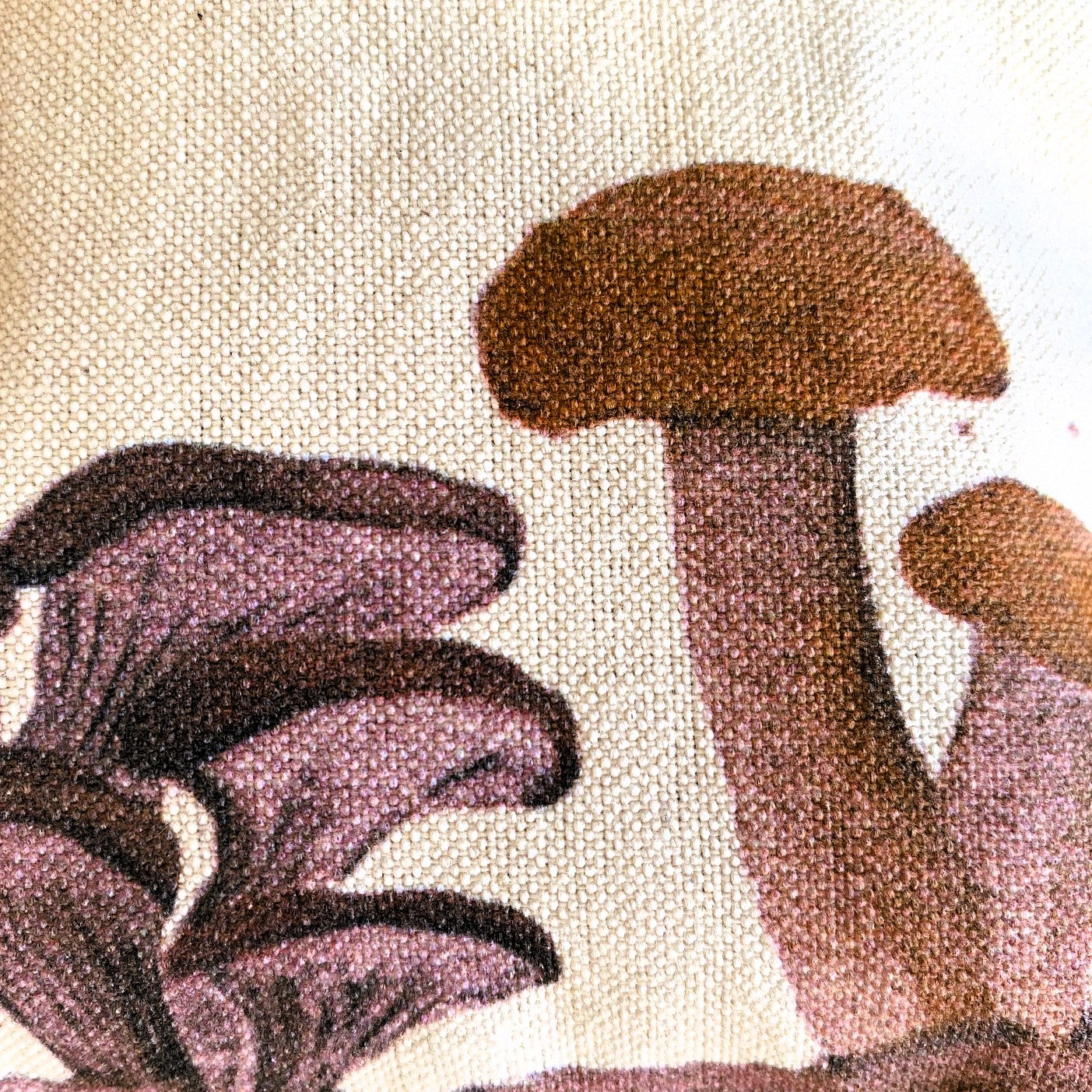 Estuche de tela de algodón con diseño de setas