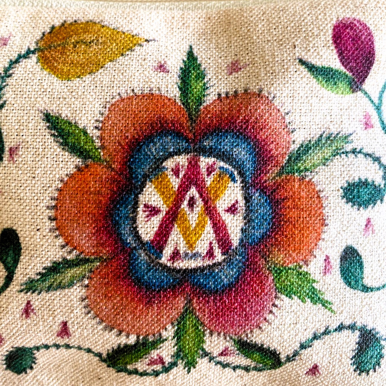 Monedero de tela de algodón con diseño de acuarela Bordados de flores
