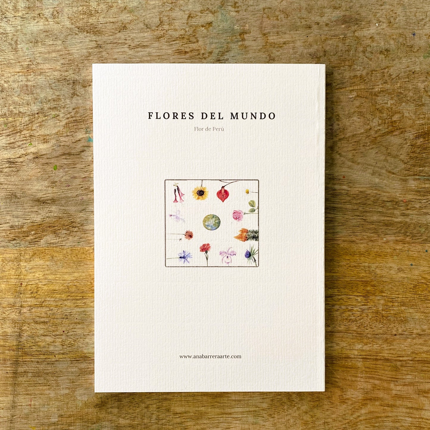 Cuaderno con diseño a la acuarela Flor cantuta