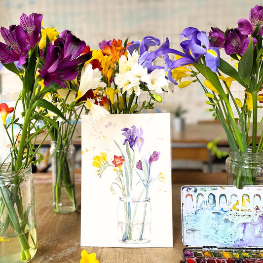 Acuarela original Primavera I dos mil veinticuatro