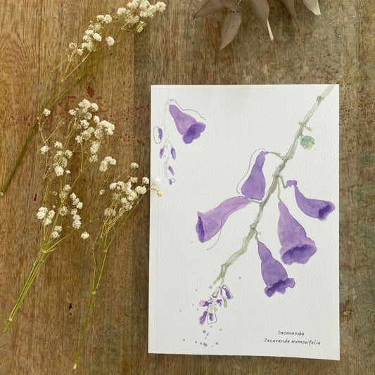 Cuaderno con diseño a la acuarela Flor de la jacaranda