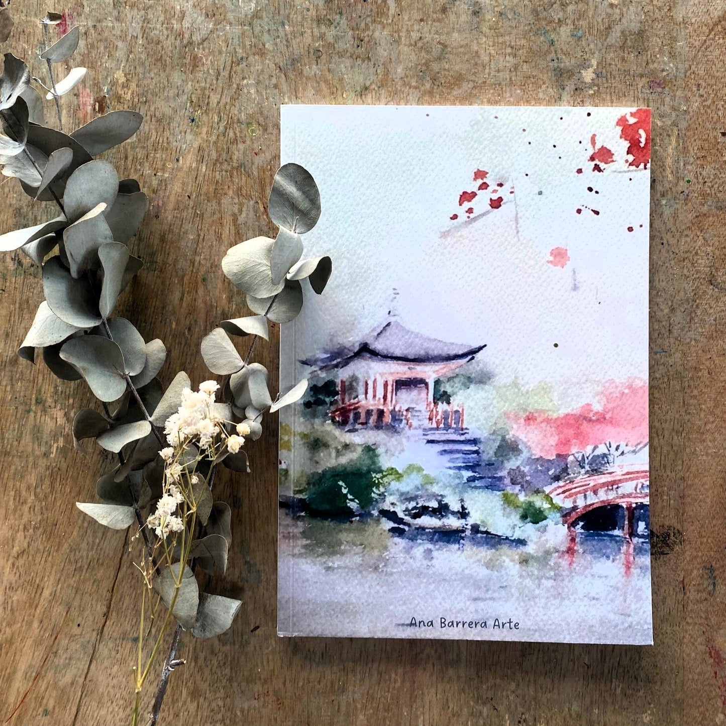 Cuaderno con diseño a la acuarela Japonesa