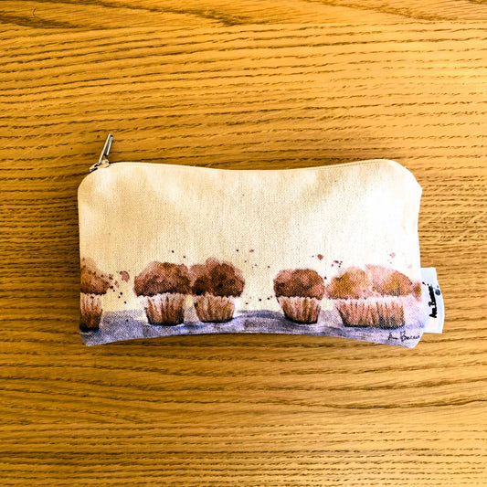 Estuche de tela de algodón con diseño a la acuarela Magdalenas