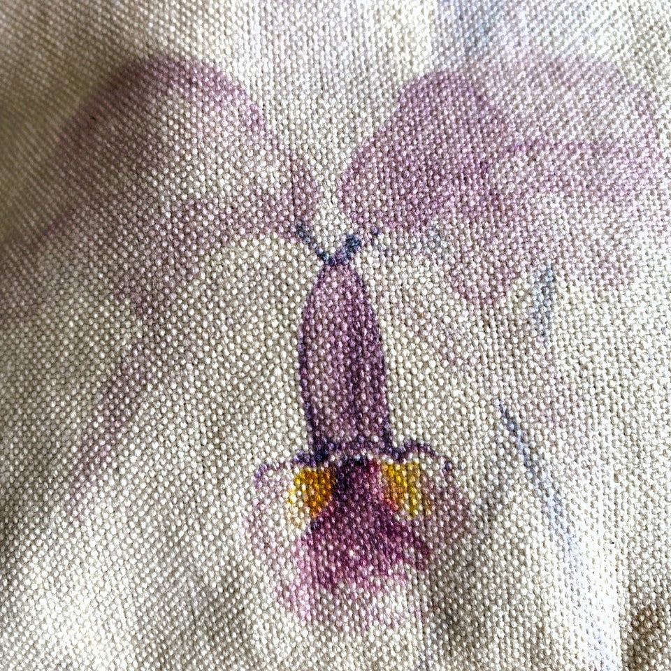 Monedero de tela de algodón con diseño de acuarela Flor orquídea