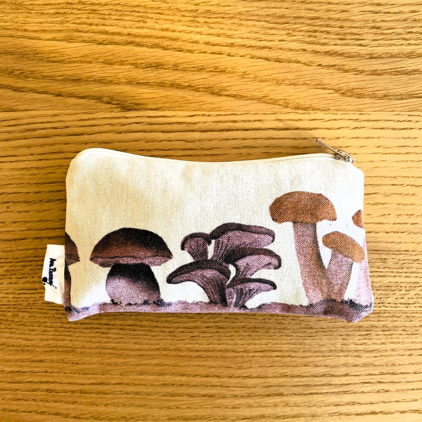 Estuche de tela de algodón con diseño de setas