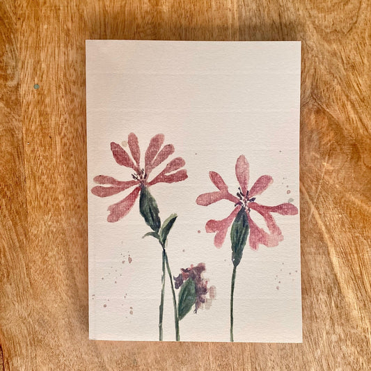 Cuaderno con diseño a la acuarela Flor pirueta rosa