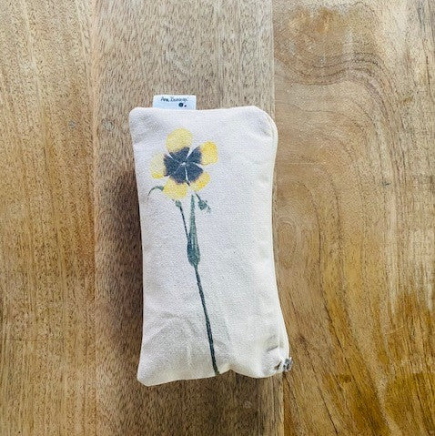 Estuche de tela de algodón con diseño de la flor amarilla hierba turmera