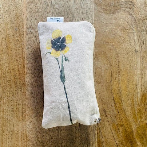 Estuche de tela de algodón con diseño de la flor amarilla hierba turmera